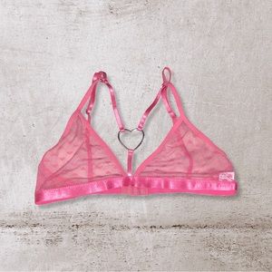 Heart ring harness mesh bra